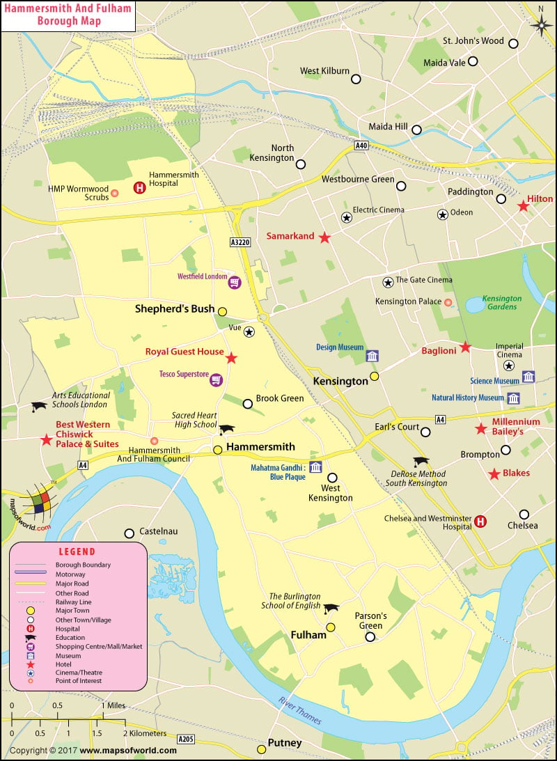 Hammersmith and Fulham Borough Map