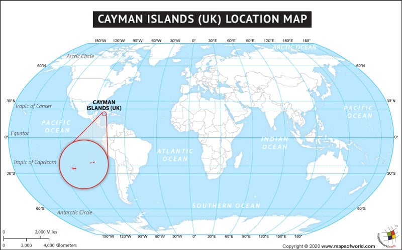 Cayman Islands on World Map – MapsofWorld.com
