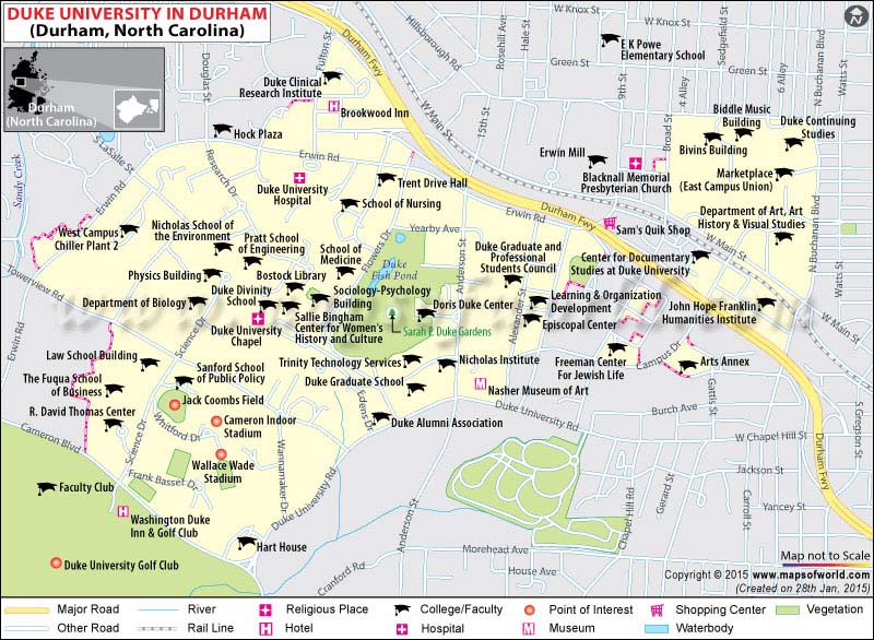 Duke University West Campus Map