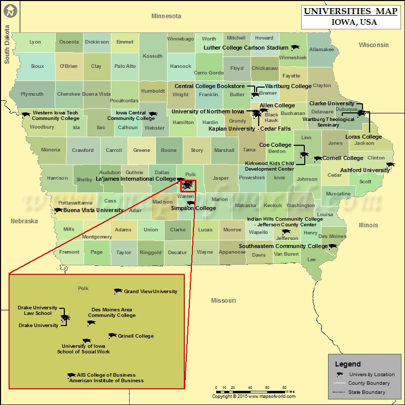 U Of Iowa Map Iowa-University-Map | Us Universities Tour