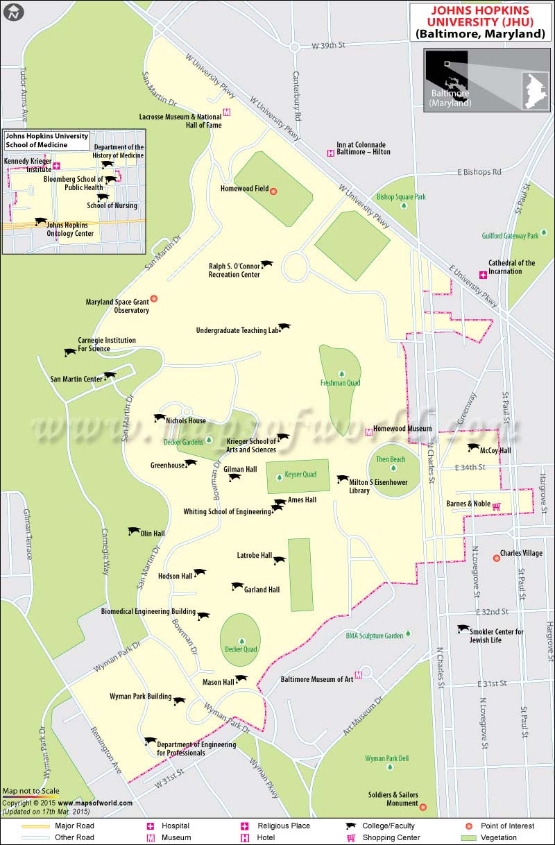 Johns Hopkins University Campus Map Map