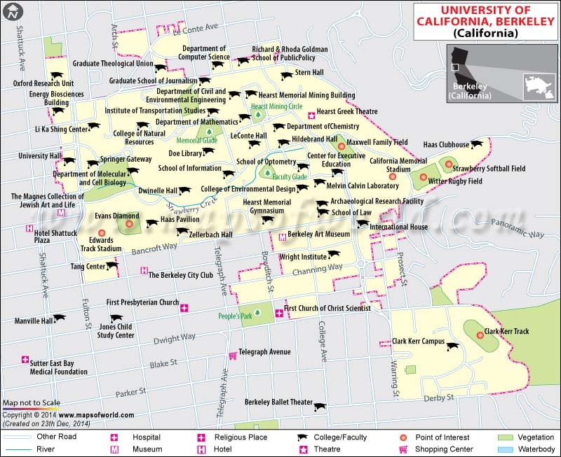 Map Of University Of California In Berkeley University Of