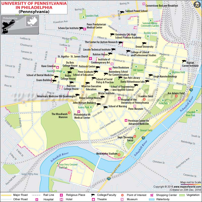 map of philadelphia colleges University Of Pennsylvania Location Map Us Universities Tour map of philadelphia colleges