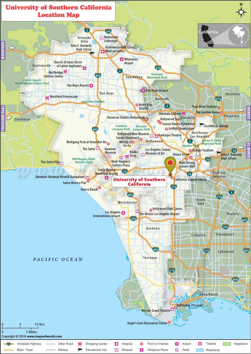 Universities In Southern California Map University of Southern California (USC), Los Angeles: Where is 