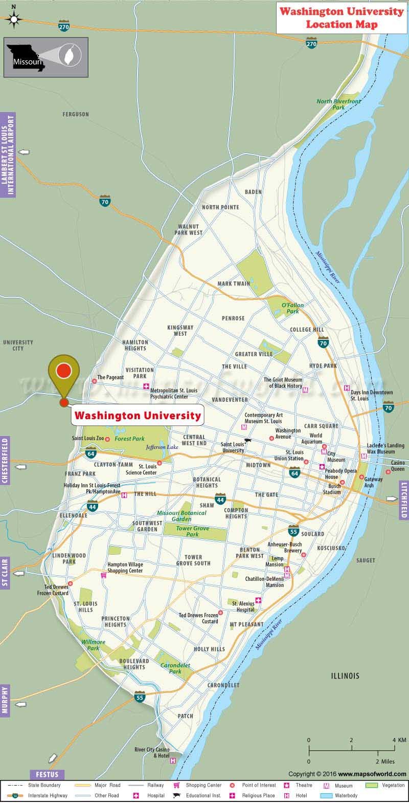 Washington University Location Map Fees Majors Academic