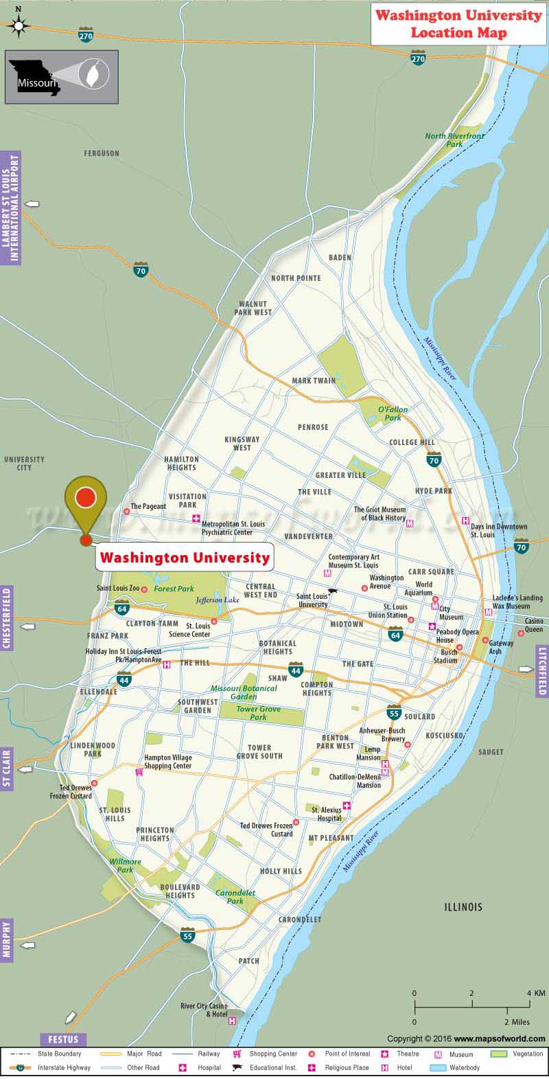 Washington University Map | Where is Washington University