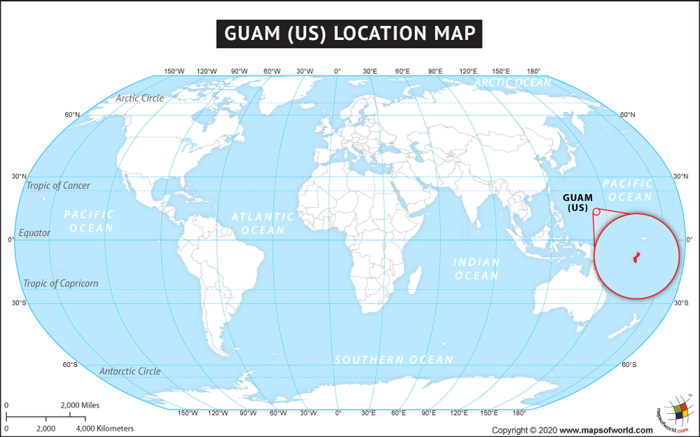 Location Of Guam On A Map - Caril Cortney