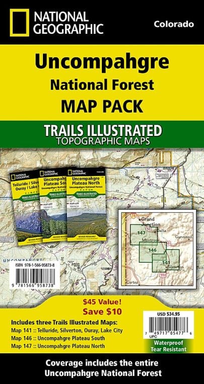 Uncompahgre Plateau North National Geographic Trails Illustrated Map, 147 Uncompahgre National Forest 