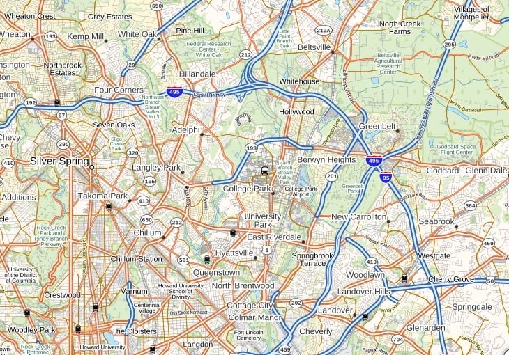 College Park Airport Map