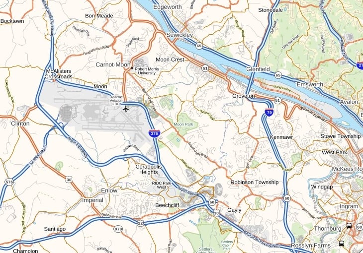 Pittsburgh International Airport Map Pennsylvania 4374