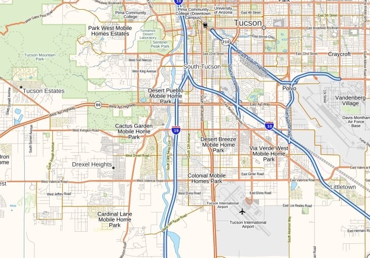 Tucson International Airport Map