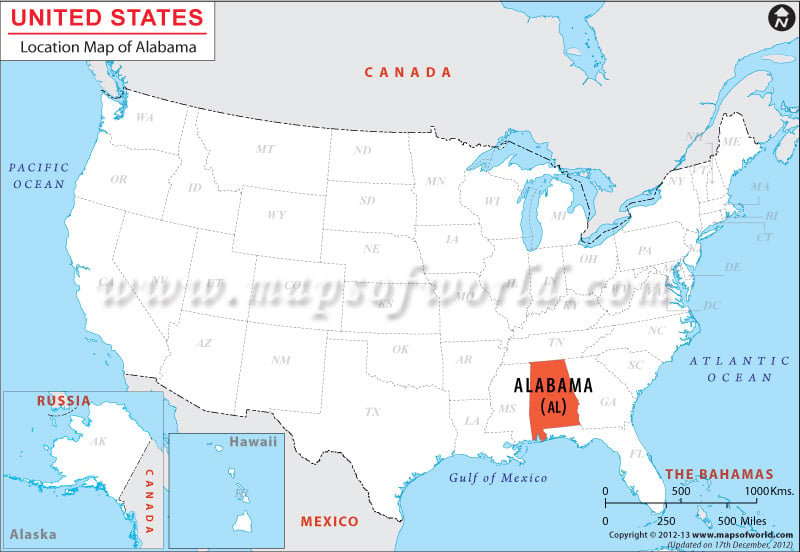 Alabama on Map