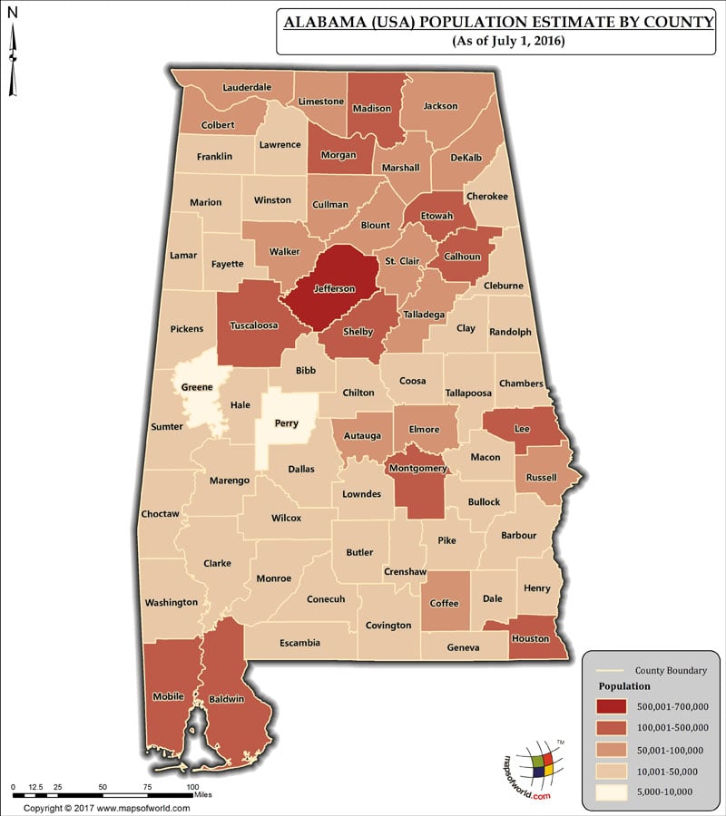 Alabama Population Map