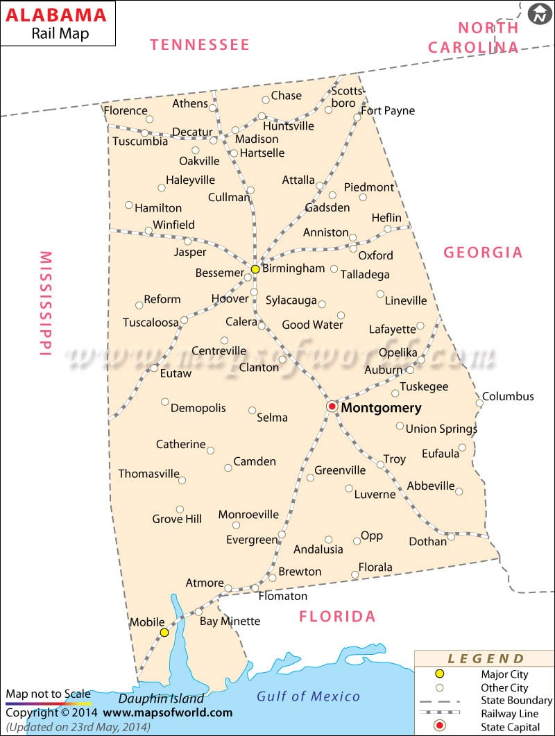 Alabama Railroad Map