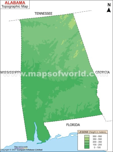 Alabama Topographic Map