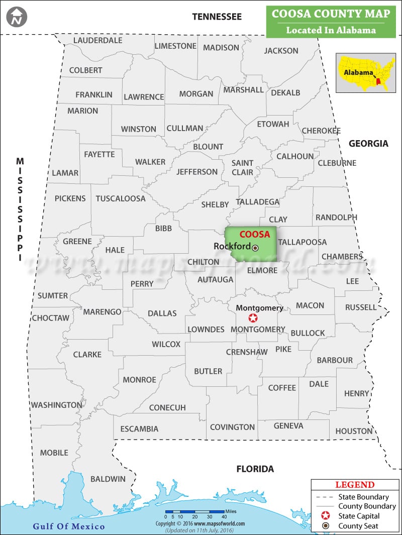 Coosa County Alabama Map Coosa County Map, Alabama – Usa States