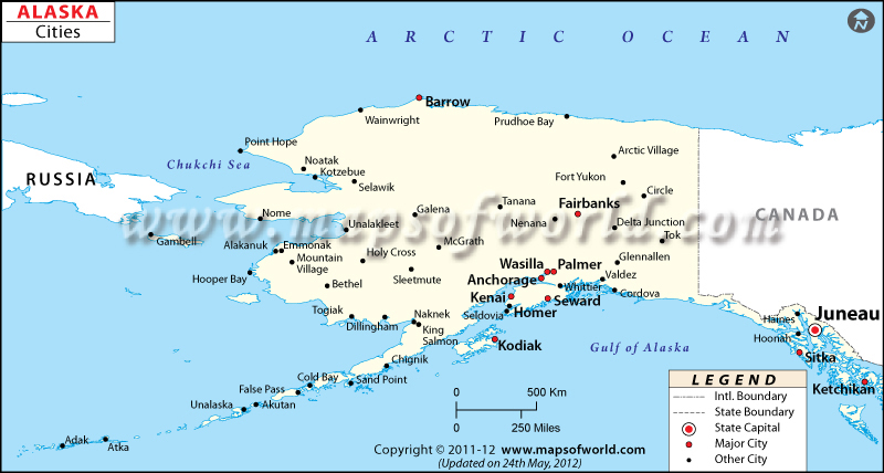 Map of Alaska Cities