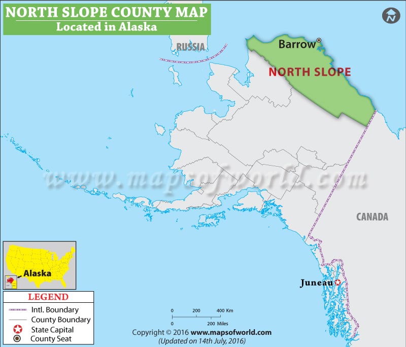 North Slope Borough County Map