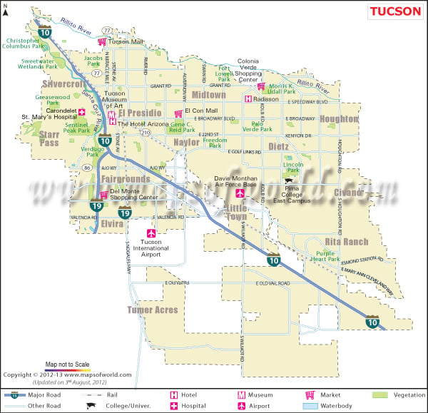 Tucson Map, Arizona
