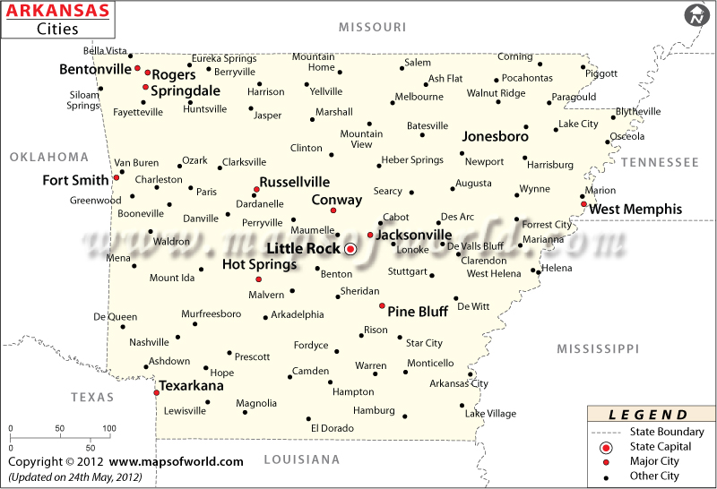 Arkansas Cities Map