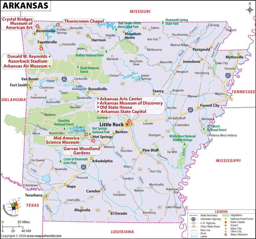 Arkansas Map Map of Arkansas AR Map