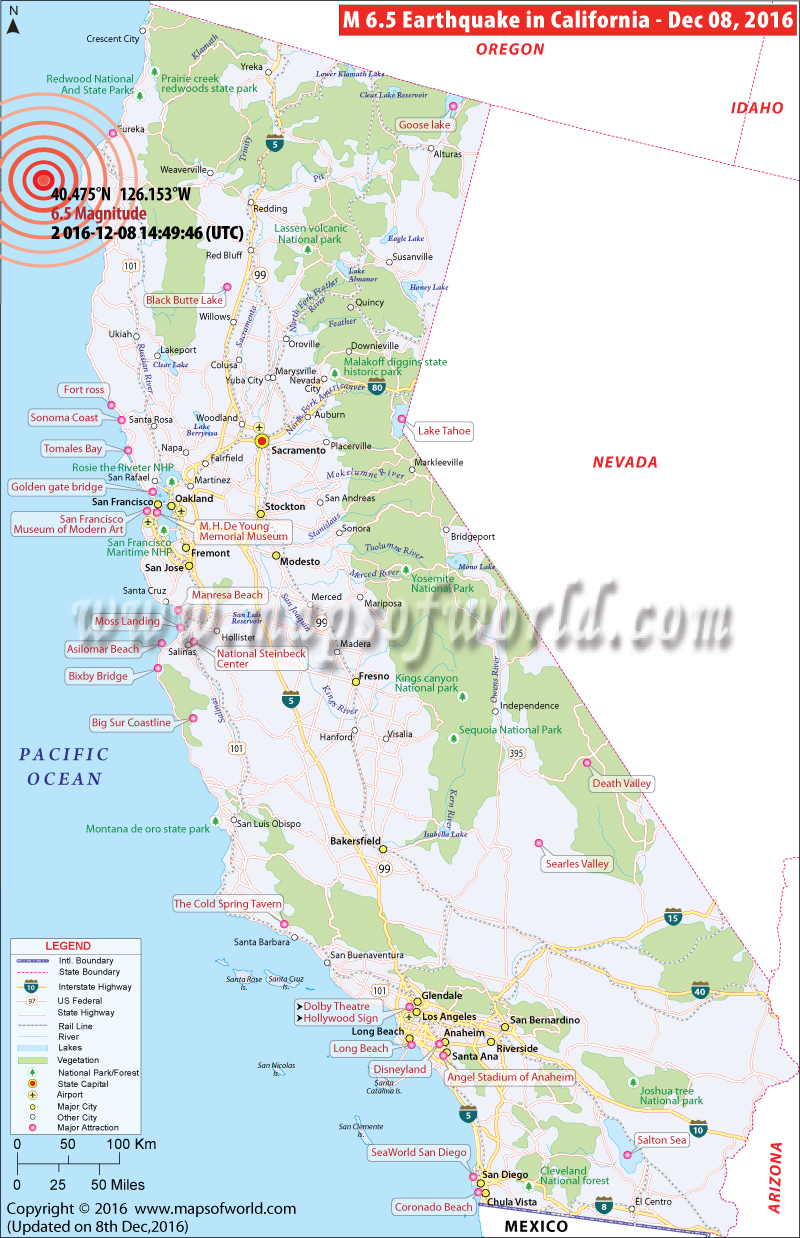 California Earthquake Map