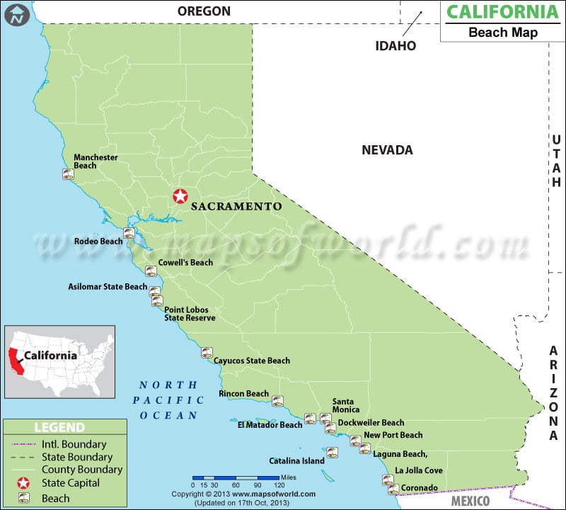 California Beaches Map
