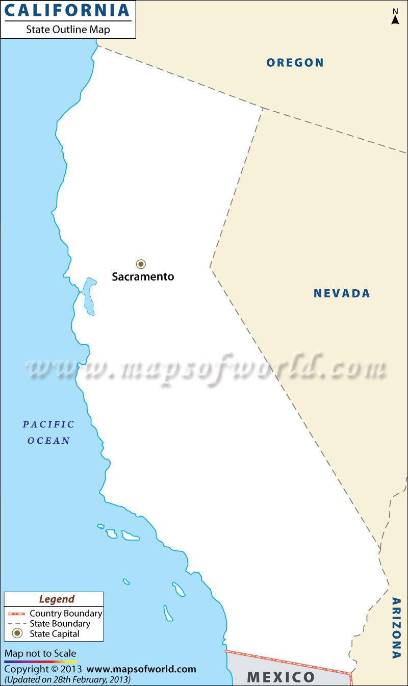 Blank Map of California