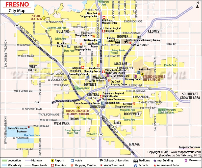 Fresno Map, California