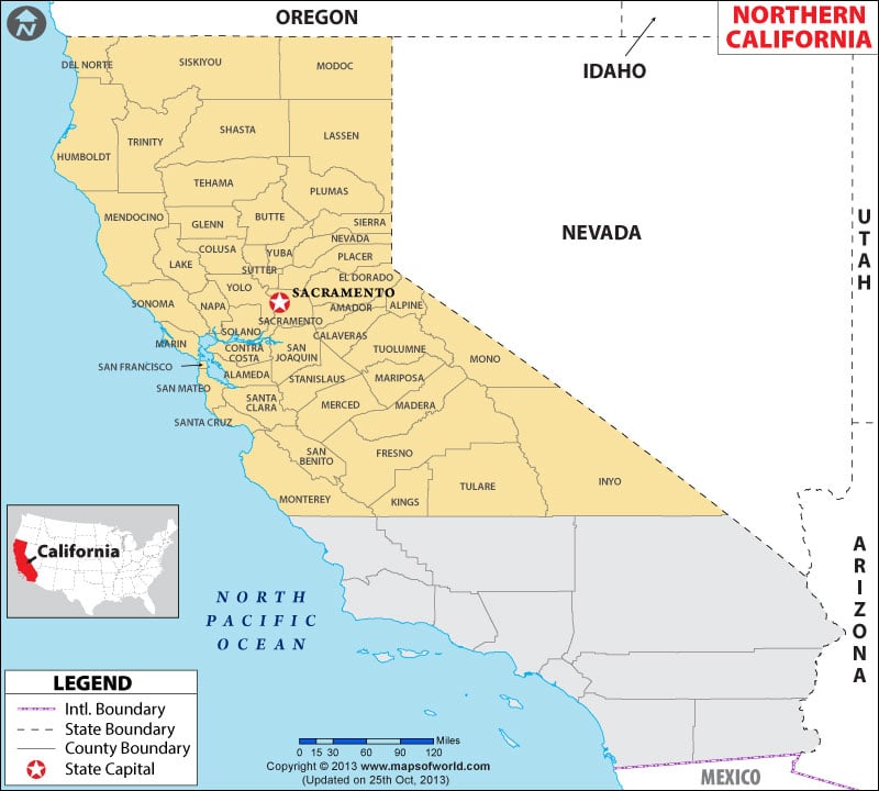 Map of Northern California
