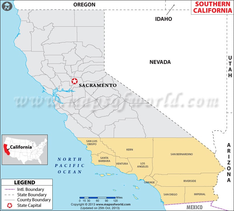 Map of Southern California
