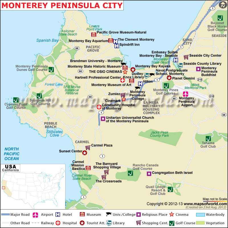 Monterey Peninsula City Map