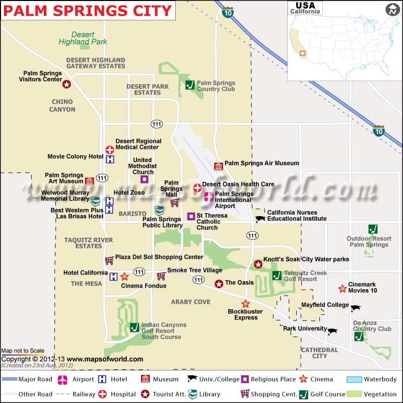 Palm Springs California Map