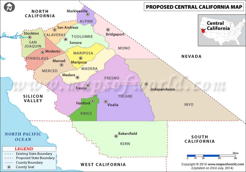Map of Central California