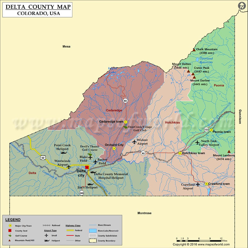 Delta County Map, Colorado