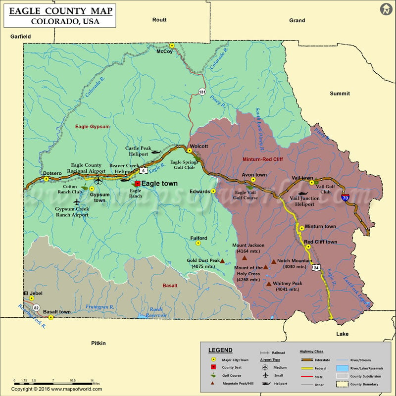 Eagle County Map, Colorado