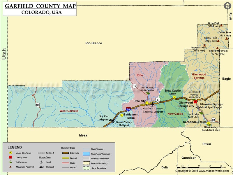 Garfield County Map, Colorado