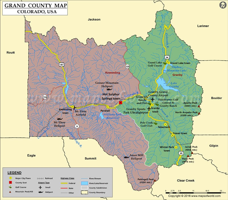Map of Grand County, CO