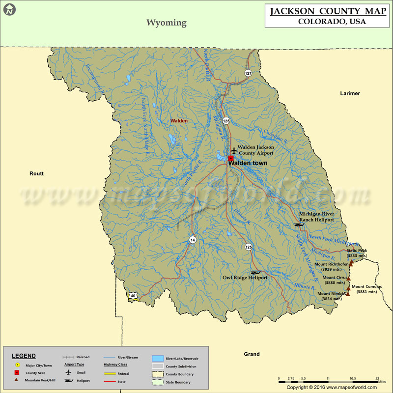 Jackson County Map, Colorado | Map of Jackson County, CO