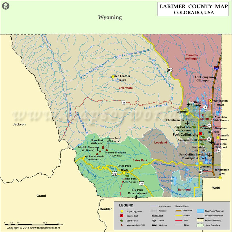 Larimer County Map, Colorado