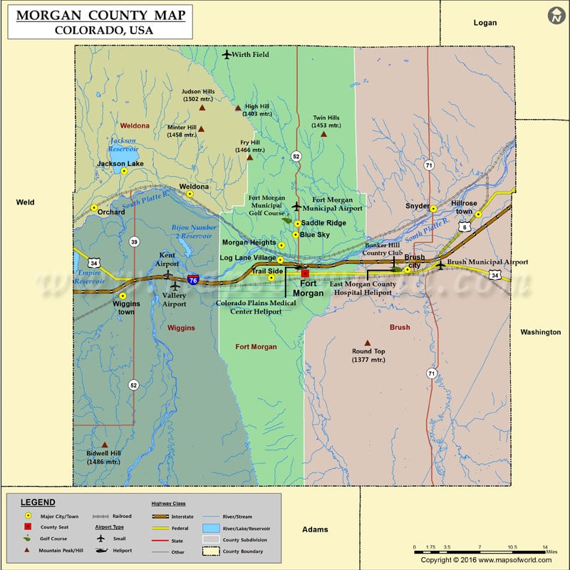Morgan County Map, Colorado
