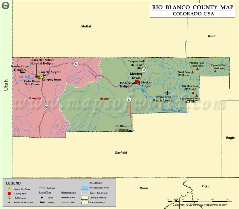 Map of Rio Blanco County, CO