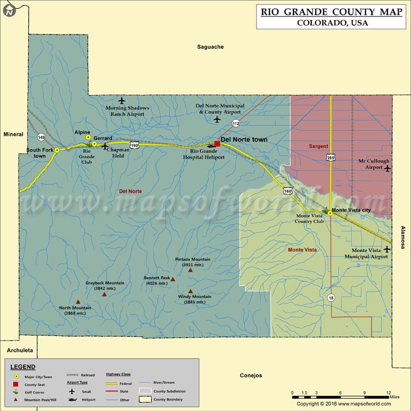 Map of Rio Grande County, CO