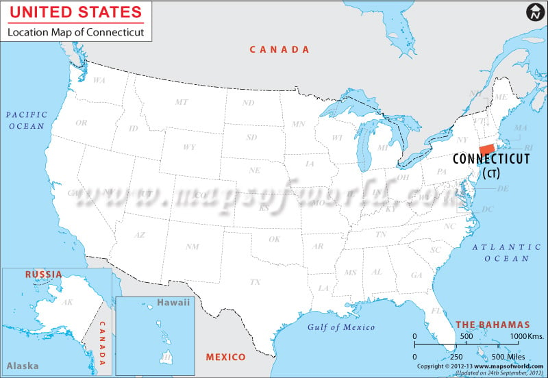 Where is Connecticut on the Map