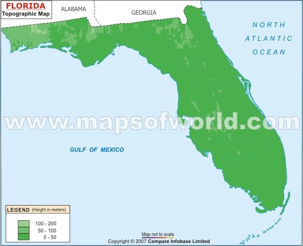 Topographic Map of Florida