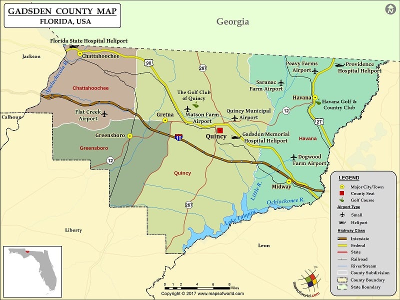 Gadsden County Map