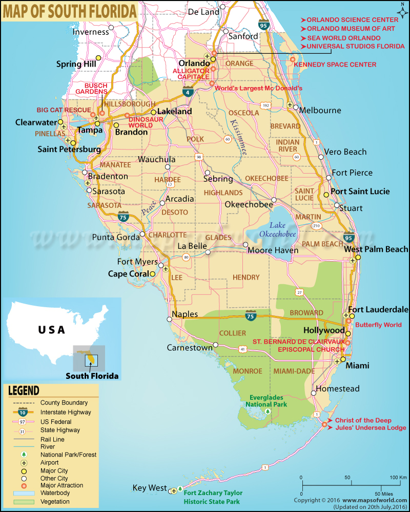 Map Of Southern Florida Map Of South Florida – Usa States