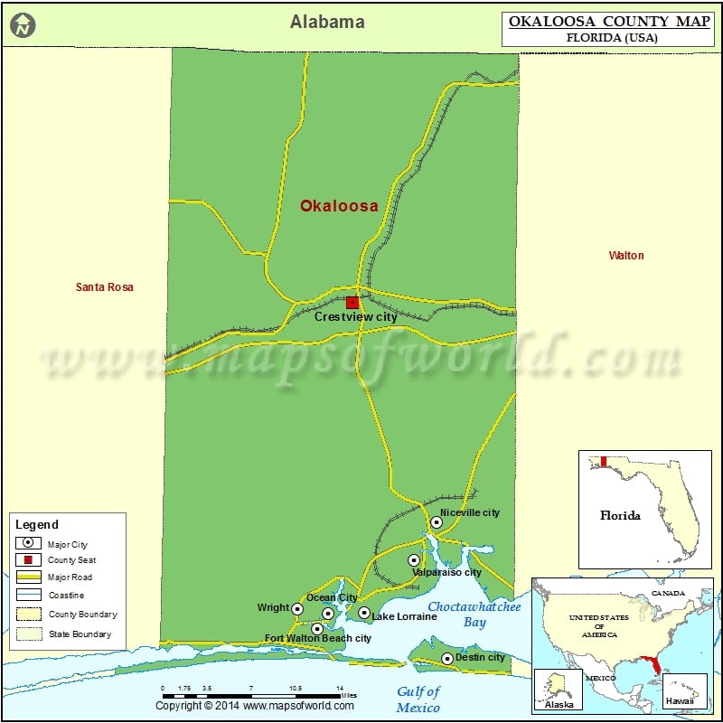 Okaloosa County Map
