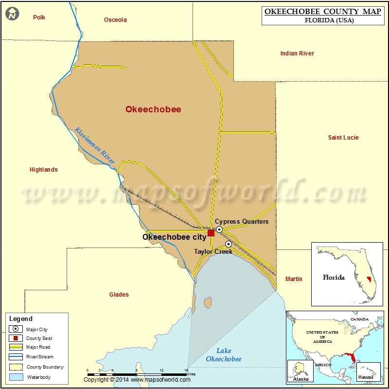 Okeechobee County Map