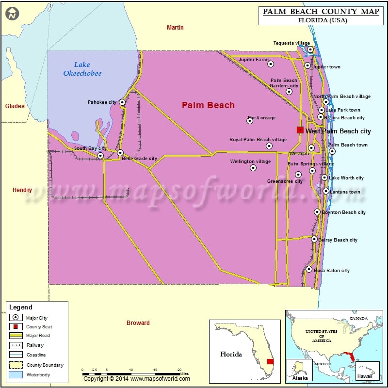 Palm beach County Map